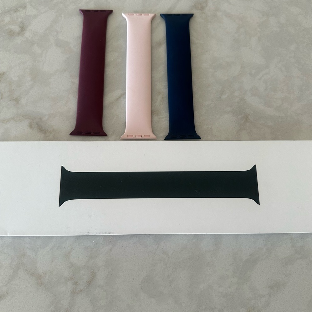 Set of Four Solo Loop Apple Watch Bands in Assorted Colors All Size 1